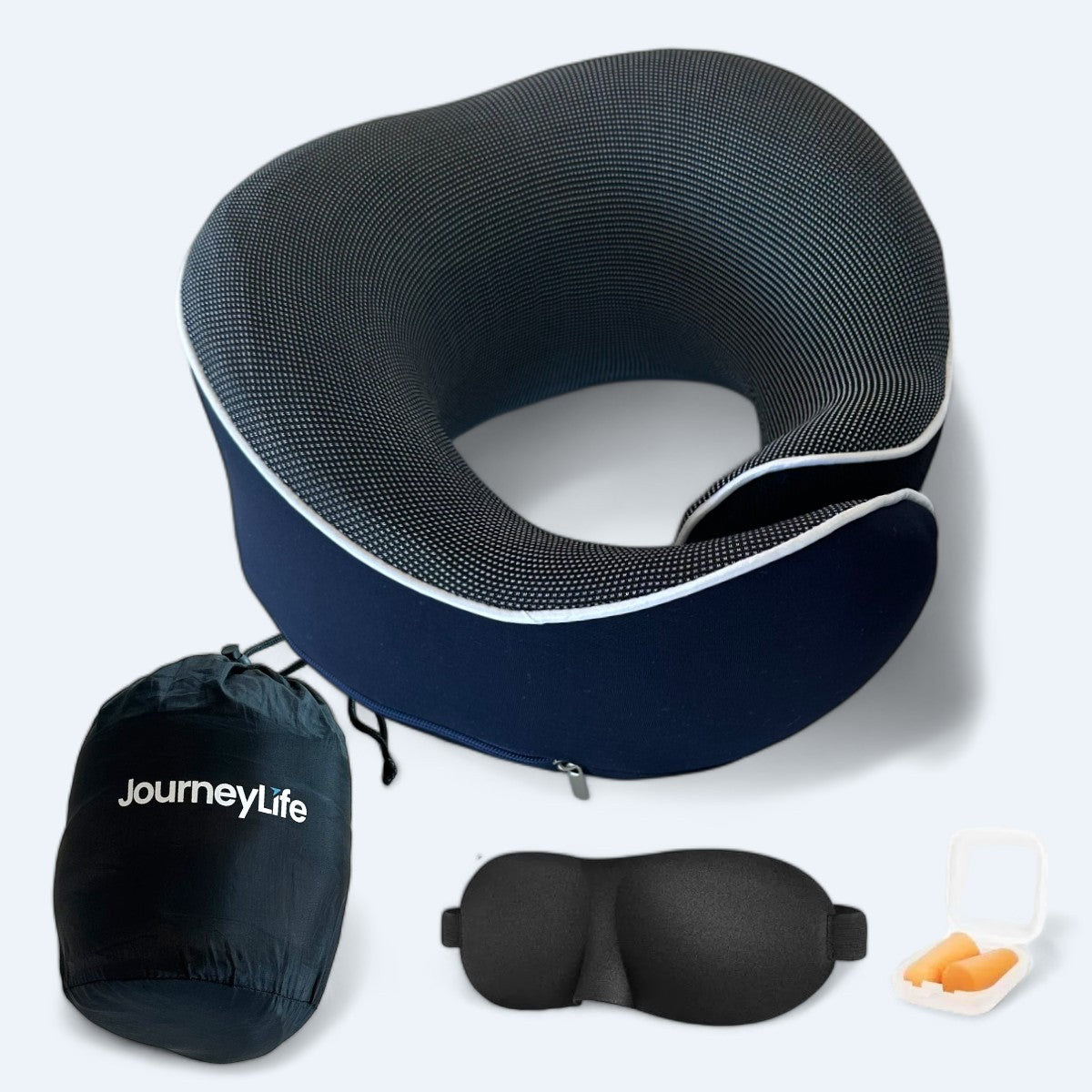 Blå Blauw = Blå JourneyLife nakkepude med velcroluk