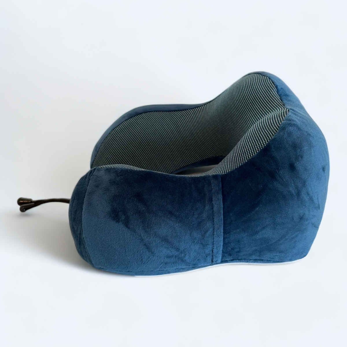 Velour Blå Velours Blauw Velourblått = velour blå nakkepude memory foam med telefonlomme